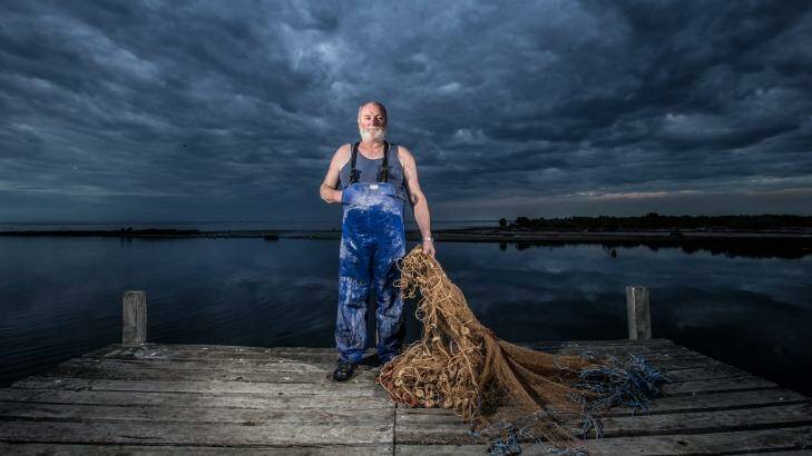 Phil McAdam is the third generation of his family to work as a commercial fisherman in Port Phillip Bay: "It's not a job, it's a way of life." Photo: Jason South
