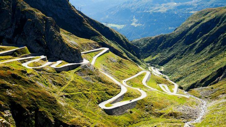 The severe switchback roads of the Gotthard Pass in Switzerland are worth the effort. Photo: iStock