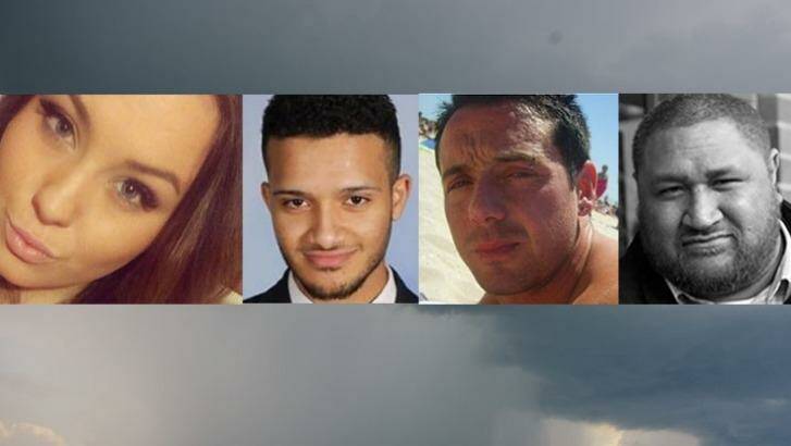 Four of the eight people who died in last week's thunderstorm asthma epidemic: Hope Carnevali (left), Omar Moujalled, Apollo Papadopoulos, and Clarence Leo. Photo: Supplied