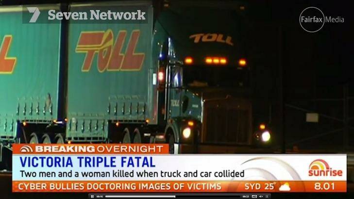 The truck driver was not injured in the crash. Photo: Channel Seven