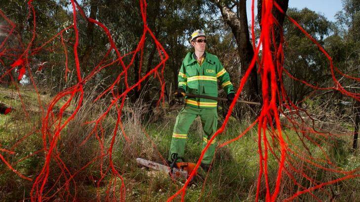Forest firefighter Josh Hopwood os one of the hundreds of Victoria's forest firefighters who are refusing to conduct planned bushfire-prevention burns. Photo: JasonSouth