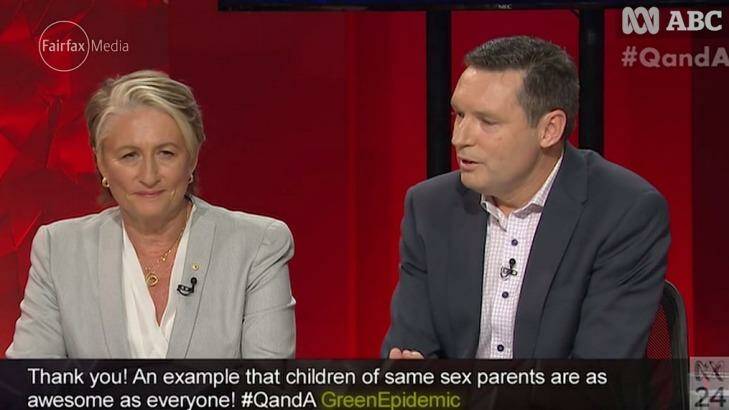 Dr Kerryn Phelps and Lyle Shelton on Q&A.  Photo: ABC