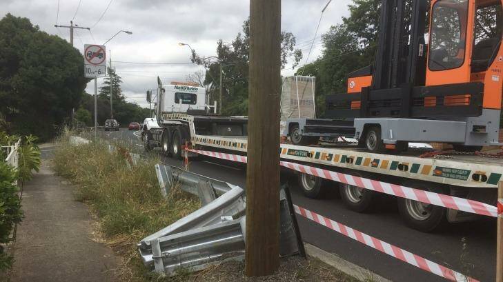 Protective barriers on Rosanna Road.  Photo: Supplied