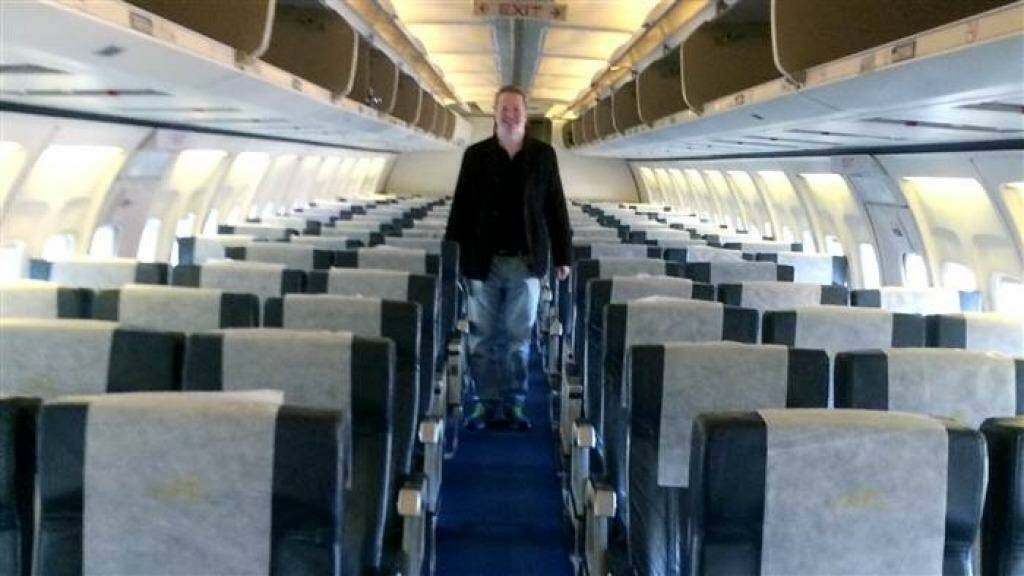 Lucky: Nigel Short was the only passenger on this 737 flight. Photo: Nigel Short/Today.com