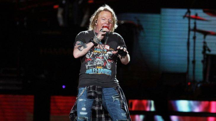 Guns N' Roses frontman Axl Rose performs in Brisbane on February 7. Photo: Robert Shakespeare
