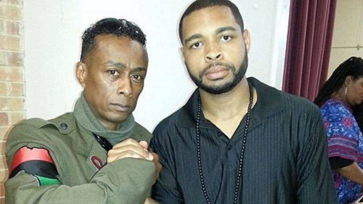 Micah Xavier Johnson, right, with Professor Griff of Public Enemy who denies knowing him. Photo: Facebook
