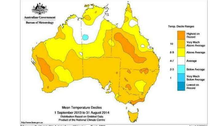 Eastern states are in the midst of hottest year on record for mean temperatures. Photo: BoM