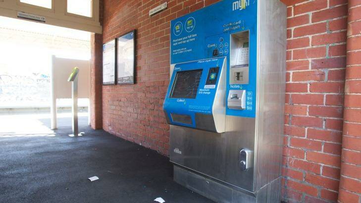 A Myki vending machine at Anstey station in Brunswick. Photo: Simon Schluter
