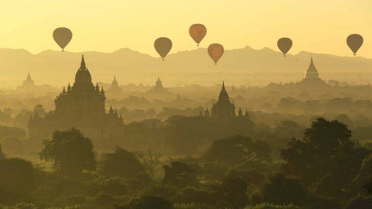 The temples of Bagan temples are best viewed from the air.