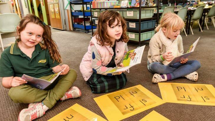Westgarth Primary School students learn to read using phonic sounds. Photo: Justin McManus