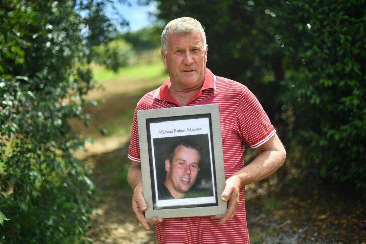 Rob Maynes' son Michael was a Vic police officer. He took his own life in 2014, a bit over three years since he left the force. His suicide kicked-off an investigation into whether Michael was subject to homophobic bullying when he was a police officer. 21st December 2017. The Age Fairfaxmedia News Picture by JOE ARMAO