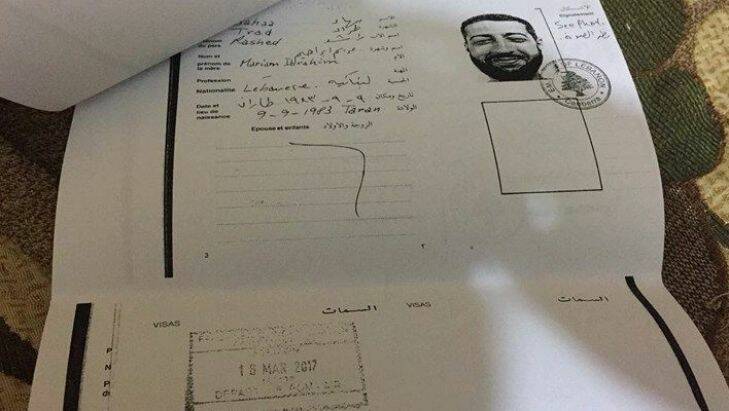 Travel documents for Bahaa Trad, a Lebanese asylum seeker who was involuntarily deported after four years on Manus island. His passage was paid for by the Australian government. He refused $30,000 to leave voluntarily for fear for his life on return to Lebanon. Photo: Supplied