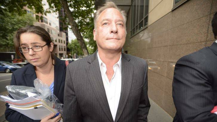 Actor Jeremy Kewley outside the Melbourne Magistrates Court. Photo: Justin McManus