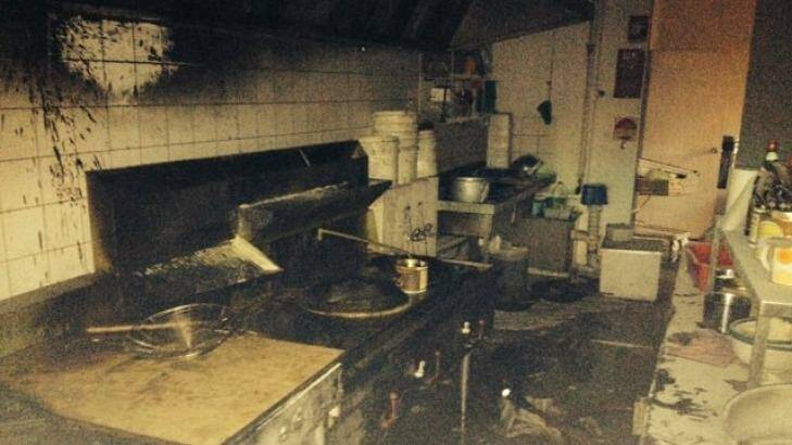 The MFB believe the fire started in the kitchen of a Chinese restaurant. Photo: Supplied