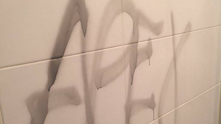 Rather than being sprayed on a wall, one young offender had a picture of the word APEX spelt out in money. Photo: Supplied