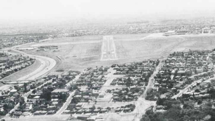 The section of Essendon Airport in 1973, where Tuesday's crash occurred.  Photo: Fairfax Photographic