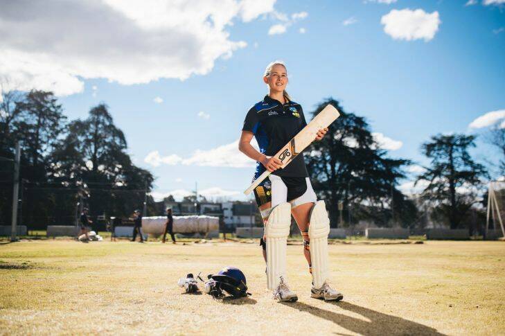 Portrait of ACT Cricketer Maitlan Brown who was recently named in the 2017 Women's National Performance Squad