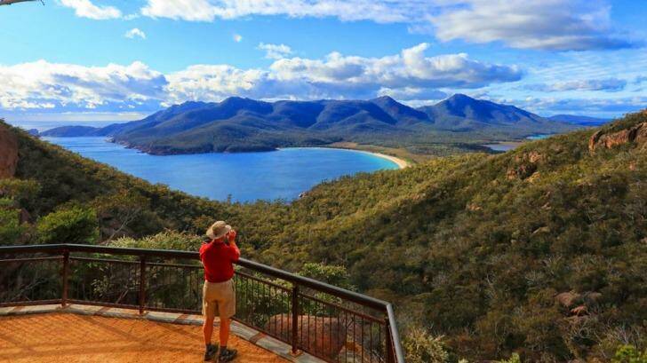 The famous viewpoint at Wineglass Bay. Photo: Supplied