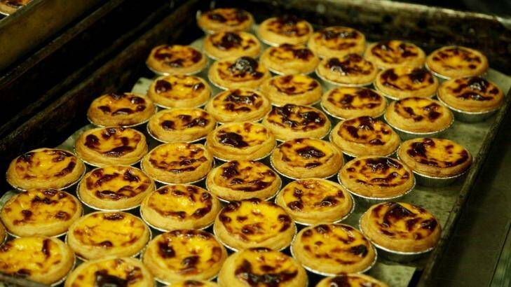 Egg tarts with an English twist at Lord Stow's Bakery. Photo: Kerry van der Jagt