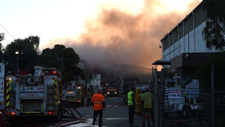The scene of the fire at SKM Recycling in Cooloroo. Photo: Penny Stephens