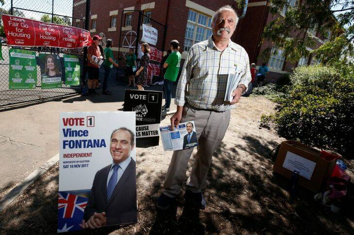 MELBOURNE, AUSTRALIA - November 18 . Frank Argondizzo is voting independent in the Northcote by election on November 18, 2017 in Melbourne, Australia. (Photo by Darrian Traynor)