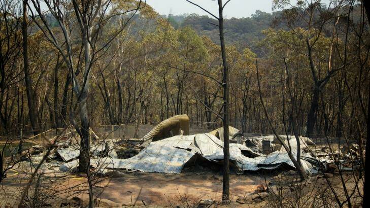 The aftermath a year ago, Emma Parade, Winmalee. Photo: Wolter Peeters