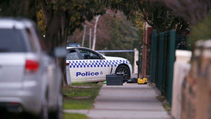 The scene in Moonee Ponds where Constable Ben Ashmole was shot in the head last year. Photo: Darrian Traynor