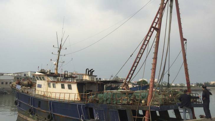 A Chinese fishing vessel rescued in March by the Chinese Coast Guard after its seizure by Indonesian authorities near the Natuna Islands. Photo: New York Times