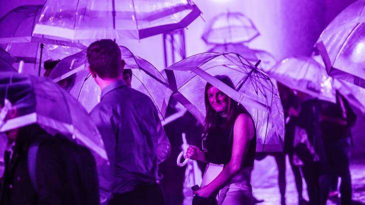 It's hoped the only umbrellas at White Night will be for the return of the much-loved 2014 installation <i>Purple Rain</i>,   Photo: Craig Sillitoe 