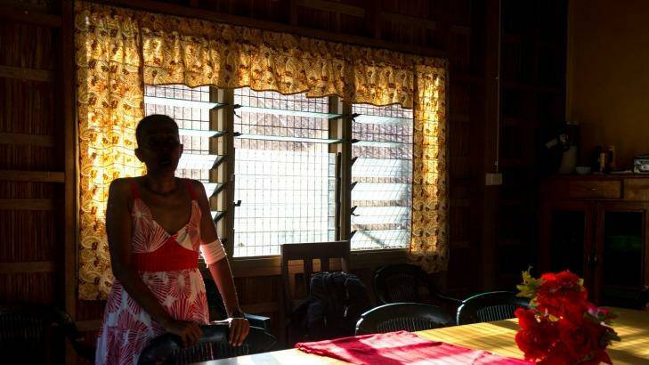 Domestic violence survivor Alice* at the only refuge for women and children in the Solomon Islands. Photo: Penny Stephens