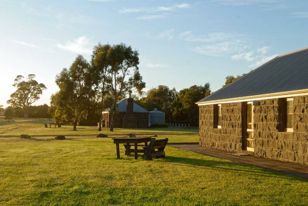 The Mount Sturgeon cottages sit at the end of the Grampians mountain range. Photo: Supplied