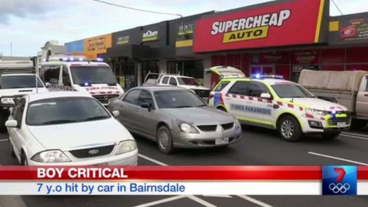 Paramedics at the scene in Bairnsdale. Photo: Seven News