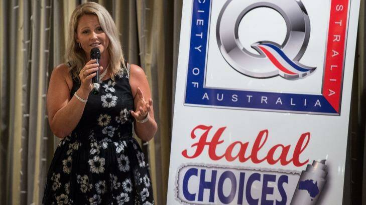 Kirralie Smith speaks at the Sydney fundraiser organised by the Q Society. Photo: Wolter Peeters