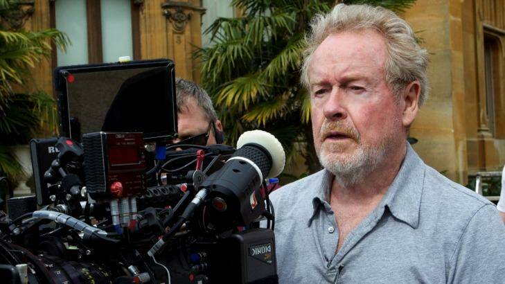 Ridley Scott on the set of the 2013 movie The Counselor.