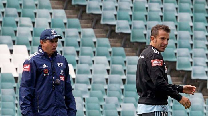 Frank Farina will be happy to have Alessandro Del Piero back for Sydney FC this weekend.
 Photo: Ben Rushton