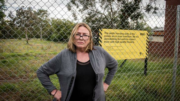 Ashburton resident Susan Rayner in front of  public land, now to be 70 per cent developed for private housing. Photo: Jesse Marlow