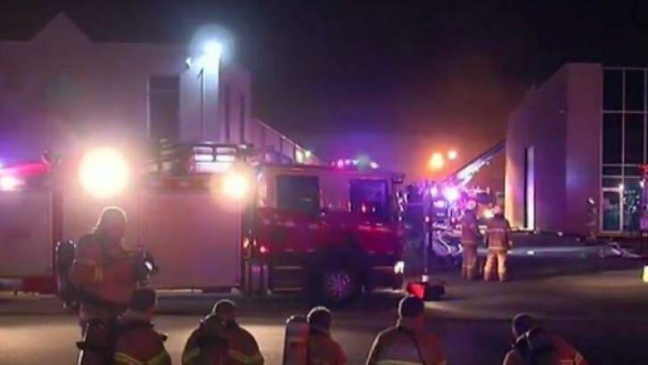 Sixteen appliances and 50 firefighters were sent to the Hoppers Crossing fire. Photo: Courtesy Channel 9