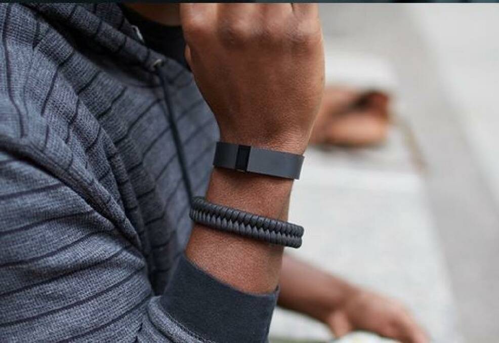 The FitBit Force, which uses sensors to track your walking and sleeping patterns. Photo: New Deal Design