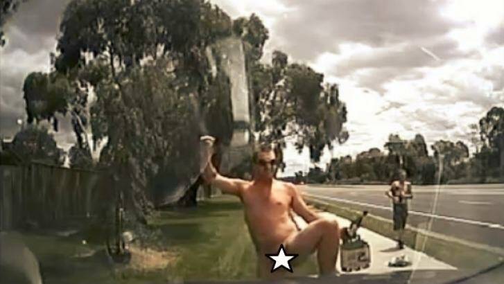 Police say the man returned to the scene, carrying a six-pack. Photo: Victoria Police.