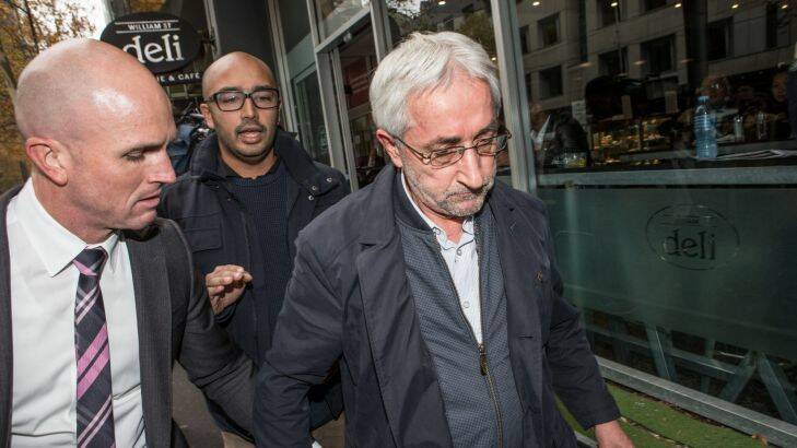 Former Imam, Ibrahim Omerdic, (right) accused of conducting the forced wedding ceremony of a man to a 14-yr-old at Melbourne Magistrates Court. 17th May 2017. Photo by Jason South Photo: Jason South
