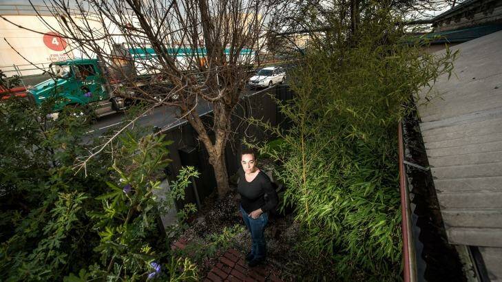 Emma Honey is one of nine residents that want Transurban to buy their homes on Hyde Street in Yarraville. Photo: Justin McManus