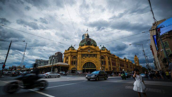 5/2/17 Storm clouds approach Melbourne as seen from Flinders St Station. Photograph by Chris Hopkins Photo: Chris Hopkins