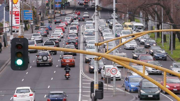 Punt Road looking  south towards South Yarra. Photo: Darrian Traynor