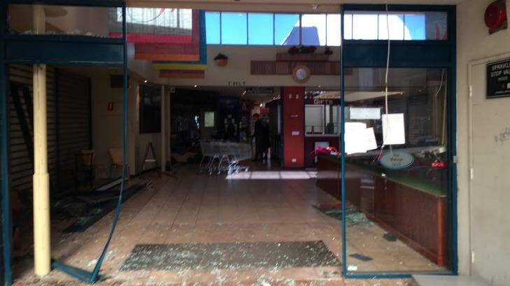 The shopping centre was badly damaged in the incident.  Photo: Supplied. 