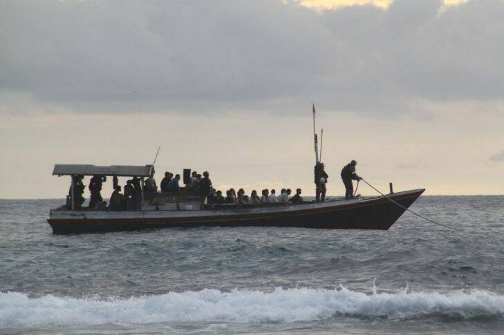 Asylum seeker boat - Christmas Island. 100704.