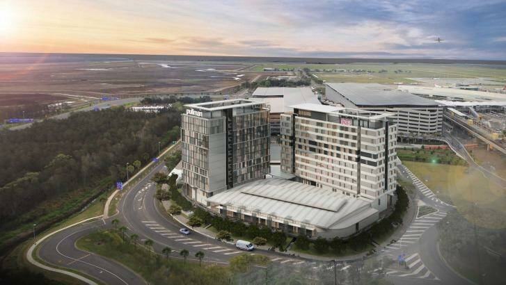 Artist's impression of new Brisbane Airport hotels Pullman and ibis.