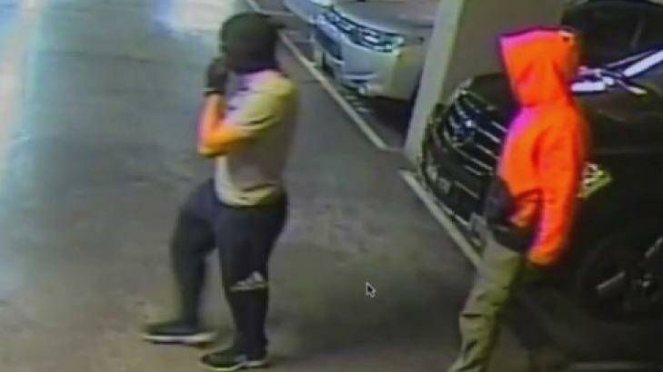 Thieves in the underground car park in Riversdale Road, Hawthorn. Photo: Supplied