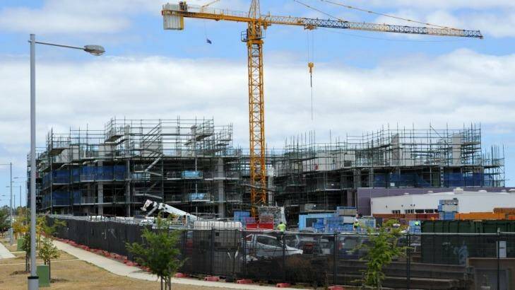 Construction work in the new Canberra suburb of Crace earlier this year. Photo: Graham Tidy