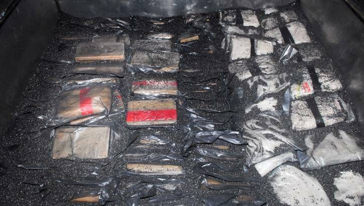 Cocaine and methamphetamine hidden inside a piece of mining equipment.  Photo: Supplied