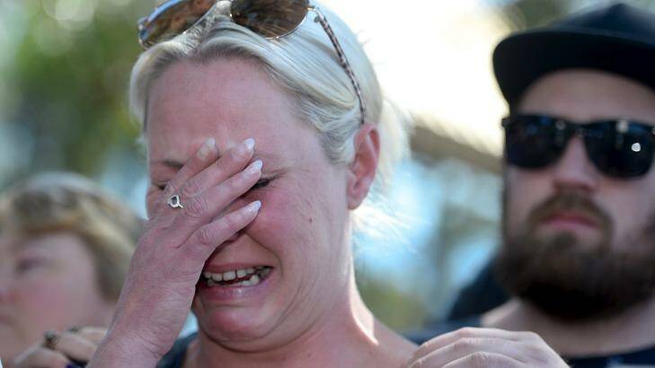 Patricia Ann Gay's daughter, Brooke James, reacts to news a body found outside Malmsbury could be that of her mother.  Photo:  Justin McManus